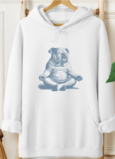 English Bulldog Meditate Yoga Hoodie