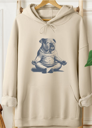 English Bulldog Meditate Yoga Hoodie