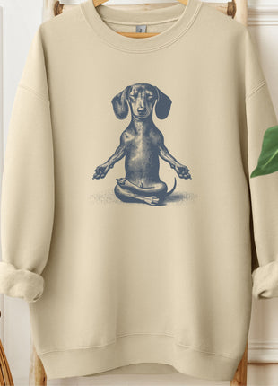 Dachshund Meditate Yoga Sweatshirt