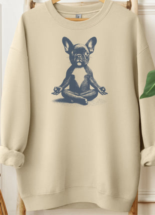 French Bulldog Frenchie Meditate Yoga Sweatshirt