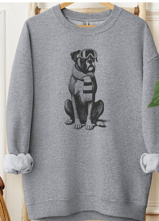 Boxer Dog Winter Sport Sweatshirt