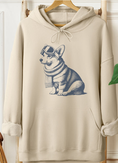 Corgi Winter Sport Hoodie