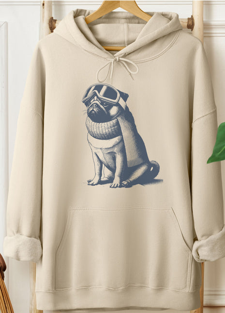 Pug Winter Sport Hoodie