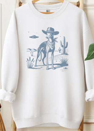Italian Greyhound Whippet Ink Cowboy UFO Sweatshirt