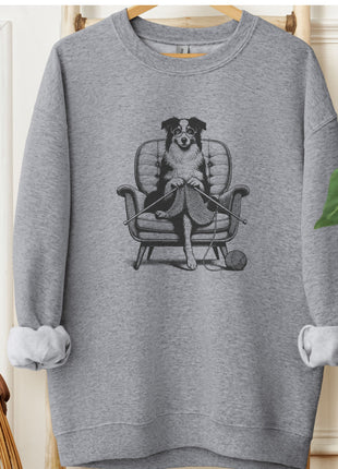Australian Shepherd Aussie Knitting Sweatshirt