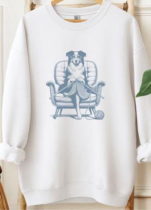 Australian Shepherd Aussie Knitting Sweatshirt