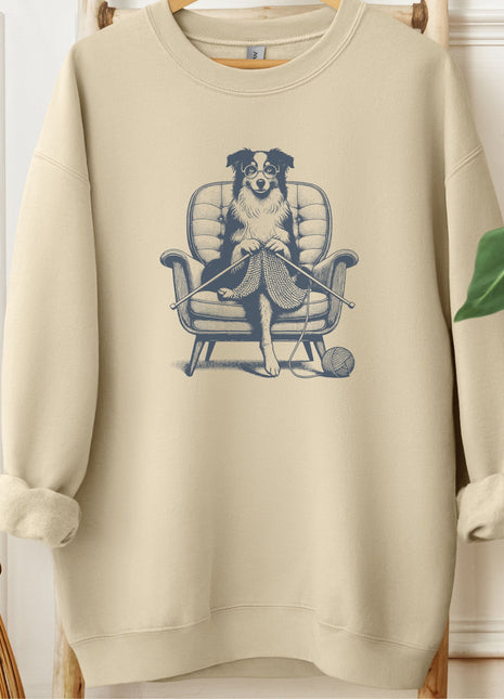 Australian Shepherd Aussie Knitting Sweatshirt