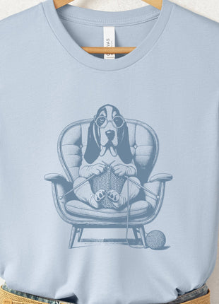 Basset Hound Knitting T-Shirt