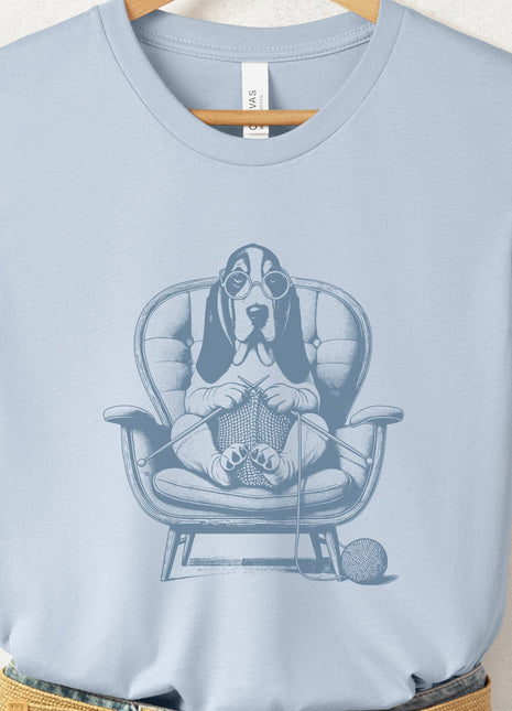Basset Hound Knitting T-Shirt