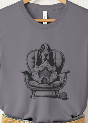 Basset Hound Knitting T-Shirt