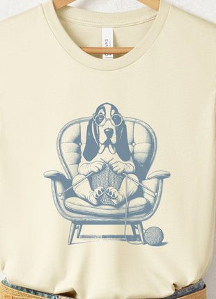 Basset Hound Knitting T-Shirt