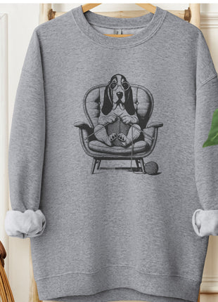 Basset Hound Knitting Sweatshirt