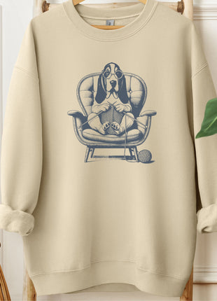 Basset Hound Knitting Sweatshirt
