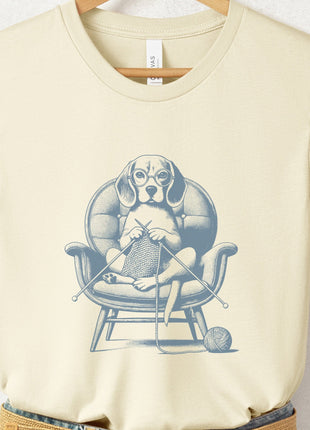 Beagle Knitting T-Shirt