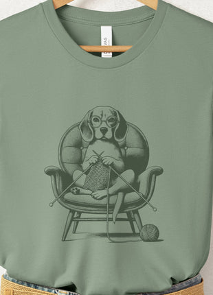 Beagle Knitting T-Shirt