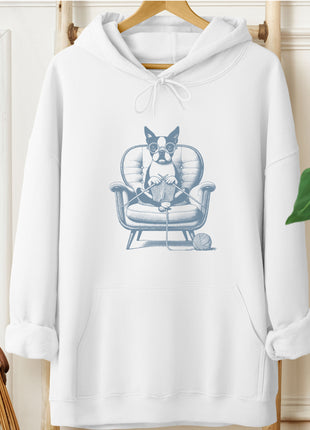 Boston Terrier Knitting Hoodie