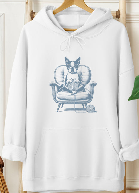 Boston Terrier Knitting Hoodie