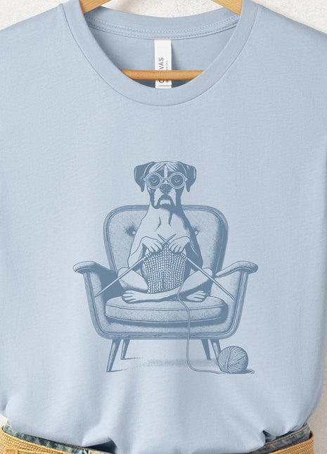 Boxer Dog Knitting T-Shirt