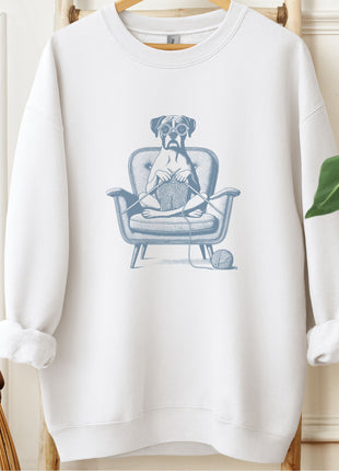 Boxer Dog Knitting Sweatshirt