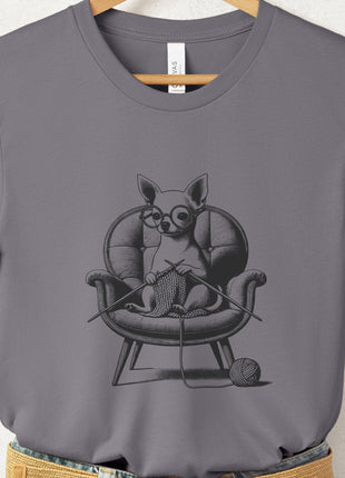 Chihuahua Knitting T-Shirt