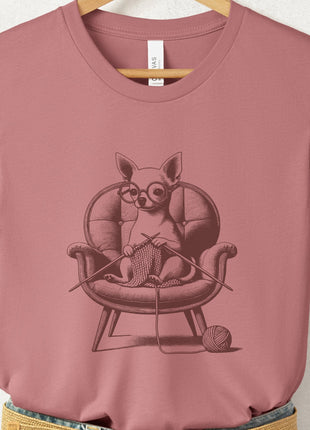 Chihuahua Knitting T-Shirt