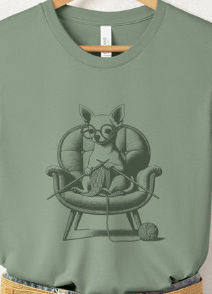 Chihuahua Knitting T-Shirt