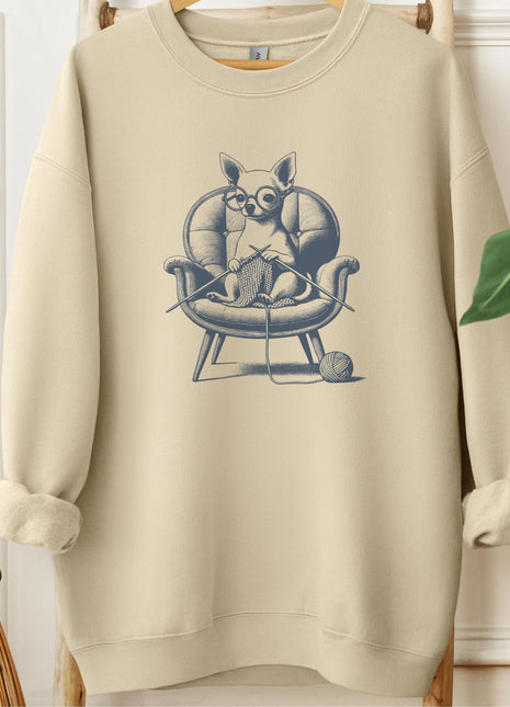 Chihuahua Knitting Sweatshirt