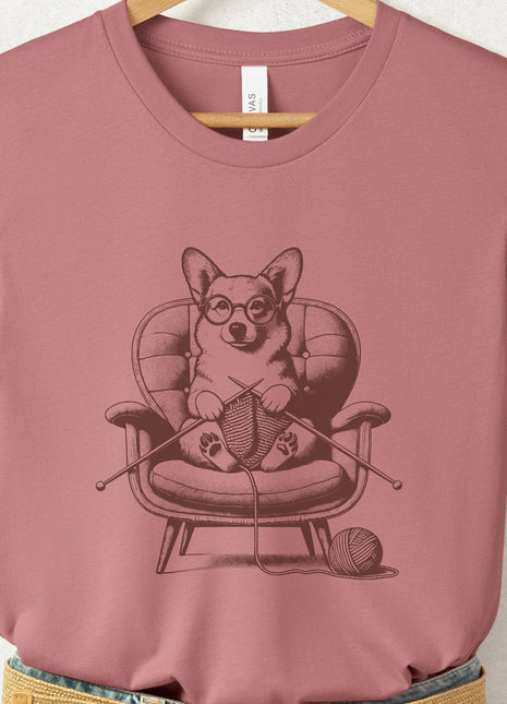 Corgi Knitting T-Shirt