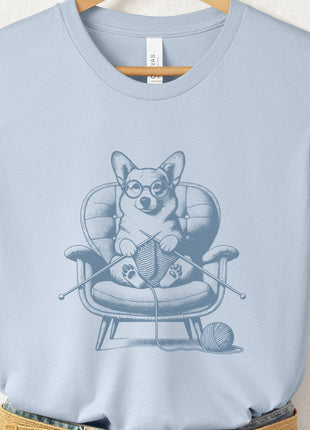 Corgi Knitting T-Shirt