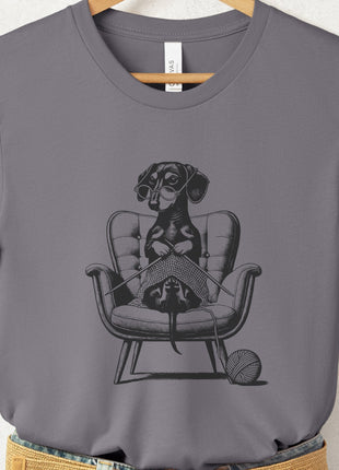Dachshund Knitting T-Shirt