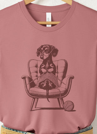 Dachshund Knitting T-Shirt