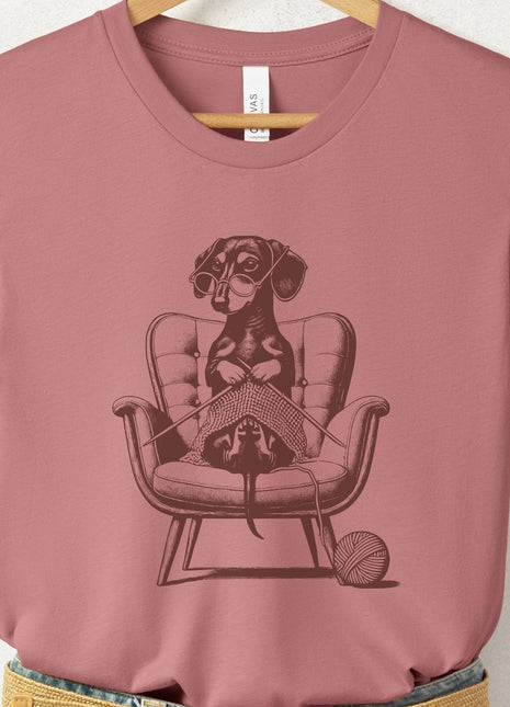 Dachshund Knitting T-Shirt