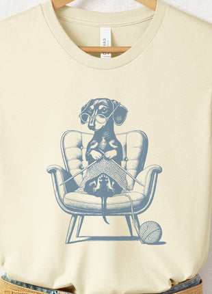 Dachshund Knitting T-Shirt