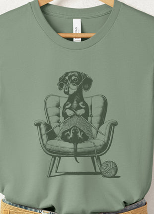Dachshund Knitting T-Shirt