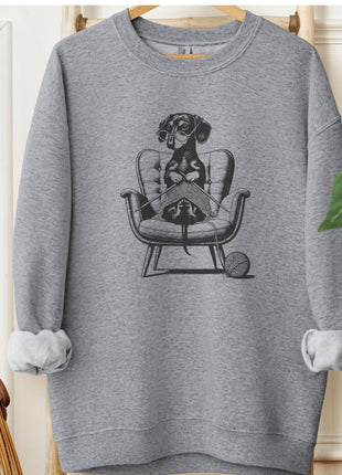 Dachshund Knitting Sweatshirt
