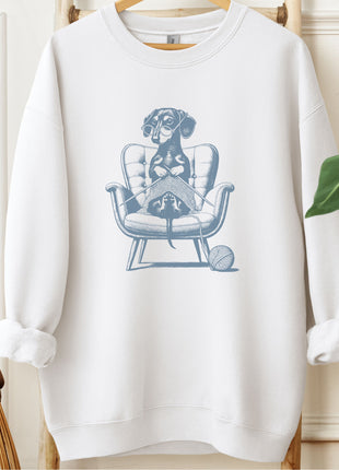 Dachshund Knitting Sweatshirt
