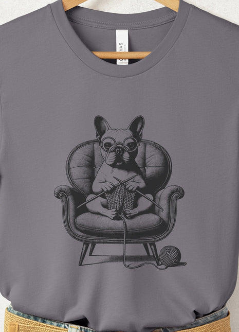 French Bulldog Frenchie Knitting T-Shirt