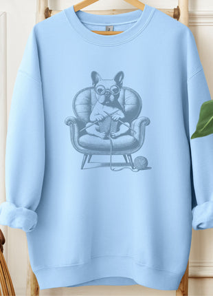French Bulldog Frenchie Knitting Sweatshirt
