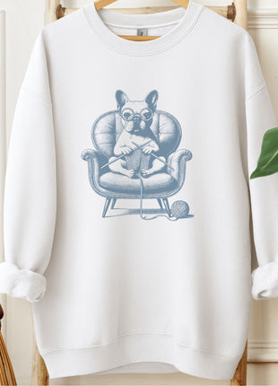 French Bulldog Frenchie Knitting Sweatshirt