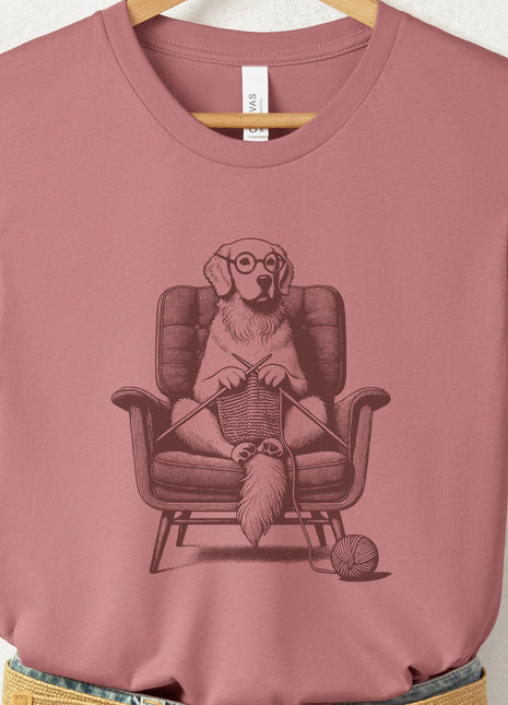 Golden Retriever Knitting T-Shirt