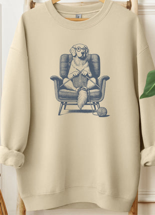 Golden Retriever Knitting Sweatshirt