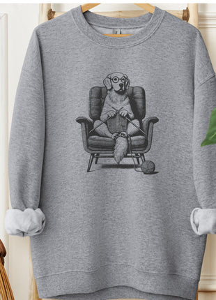 Golden Retriever Knitting Sweatshirt