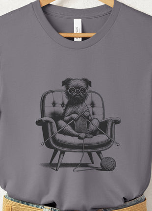 Brussels Griffon Griff Knitting T-Shirt