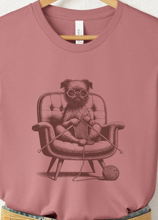 Brussels Griffon Griff Knitting T-Shirt