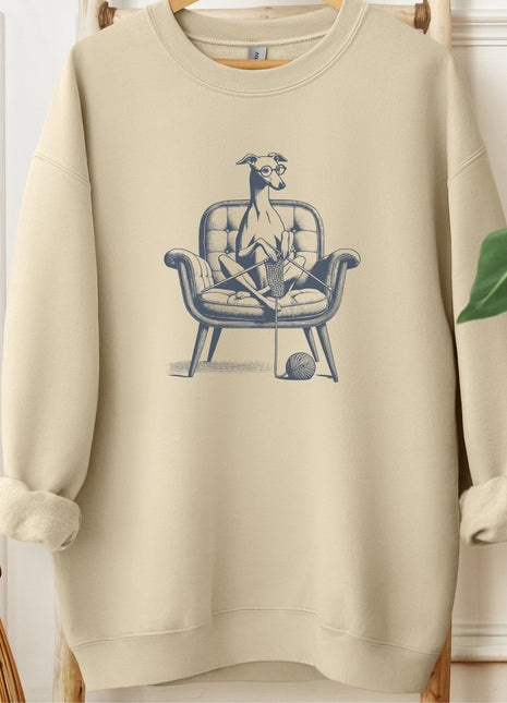 Italian Greyhound Whippet Iggy Knitting Sweatshirt
