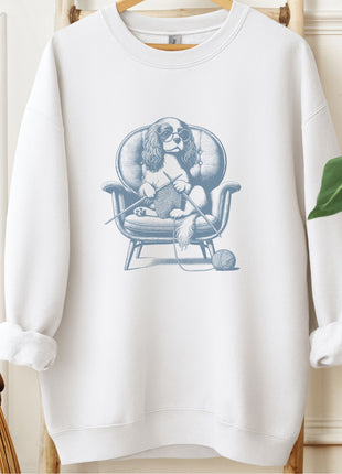 Cavalier King Charles Spaniel Knitting Sweatshirt