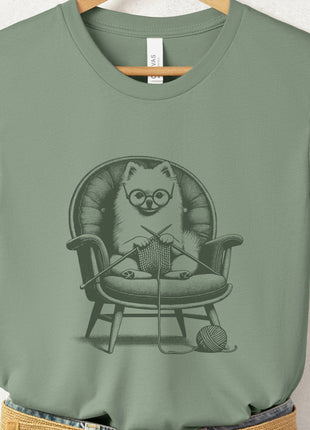 Pomeranian Knitting T-Shirt