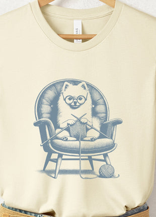 Pomeranian Knitting T-Shirt