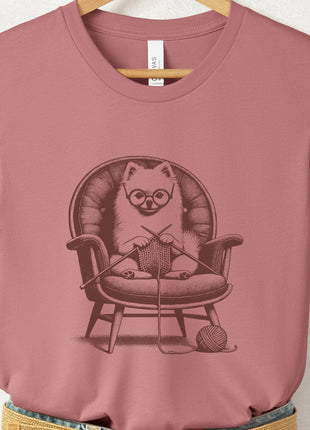 Pomeranian Knitting T-Shirt