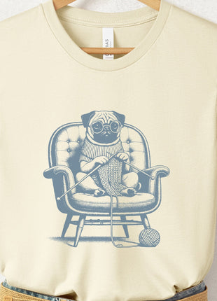 Pug Knitting T-Shirt